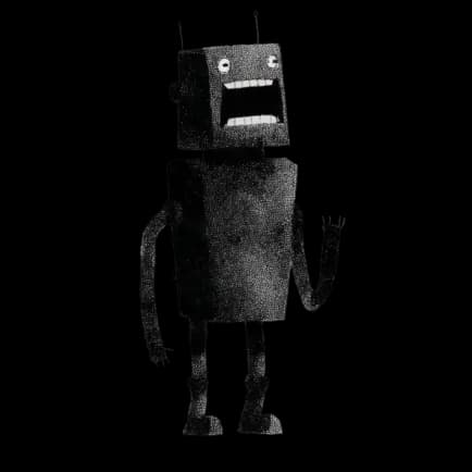 Frazzled robot illustration